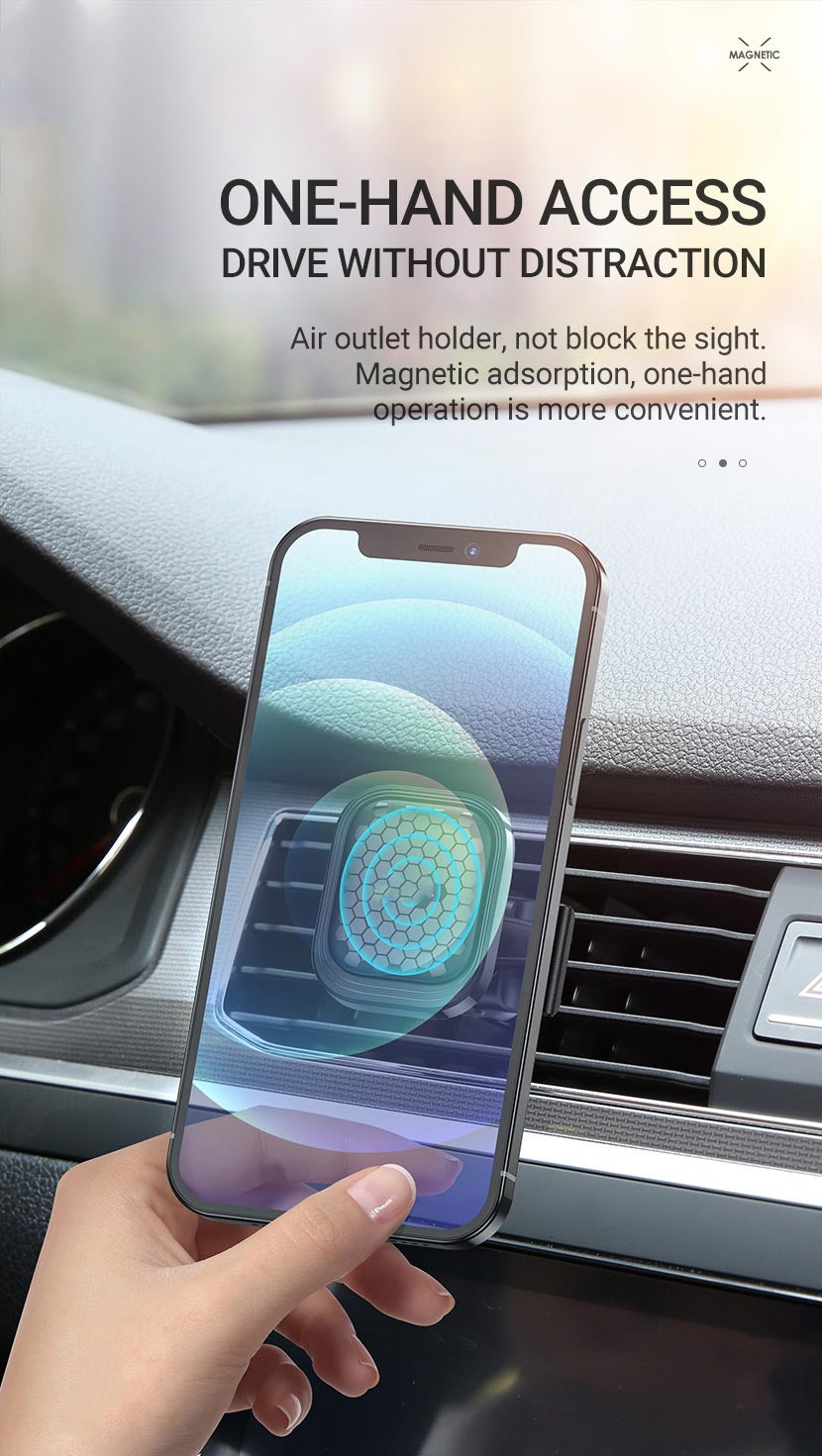 Support magnétique puissant pour téléphone portable de voiture, support de sortie d'aération Support magnétique puissant pour téléphone portable de voiture, support de sortie d'aération